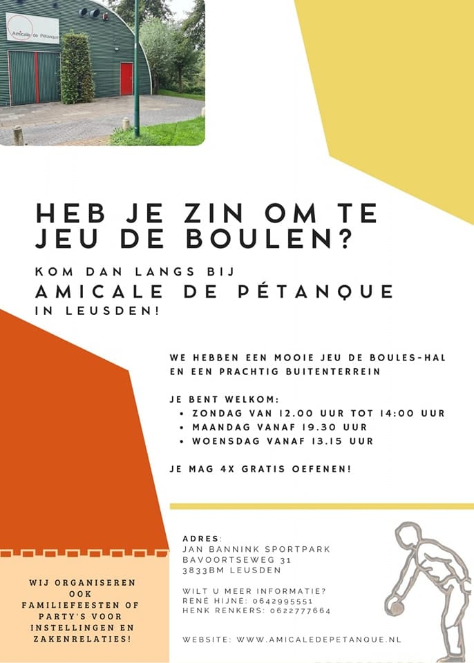 inloop zondag boulen amicale de petanque jeu de boules leusden